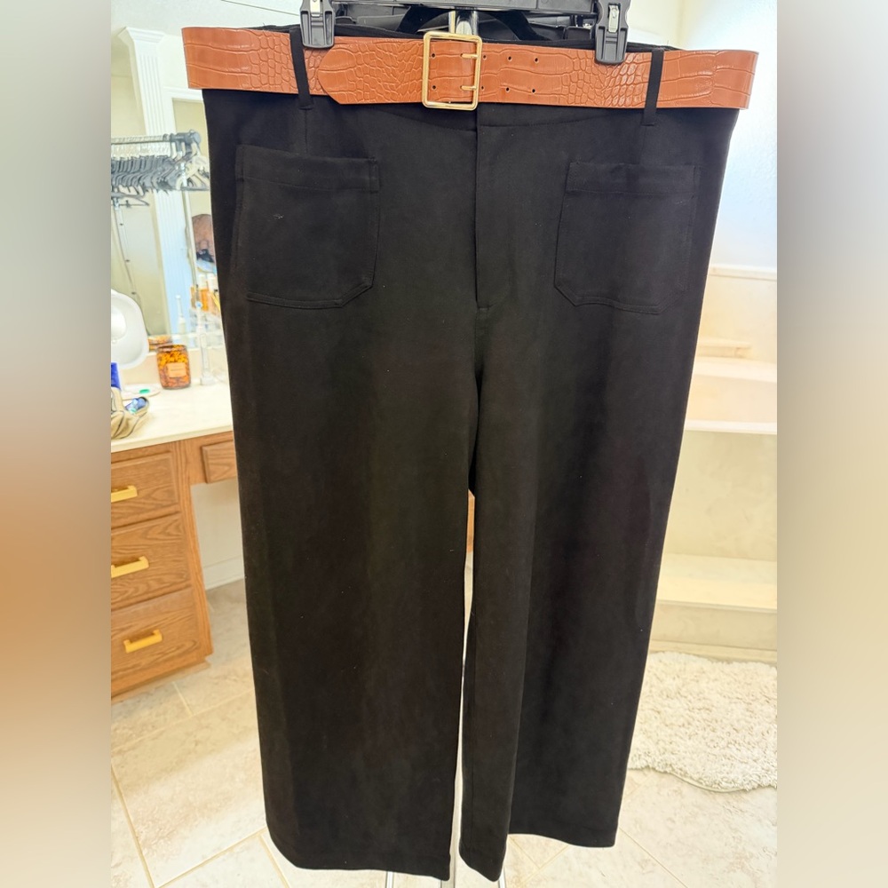 Gibson Latimer Black Pants with Tan Belt XXL